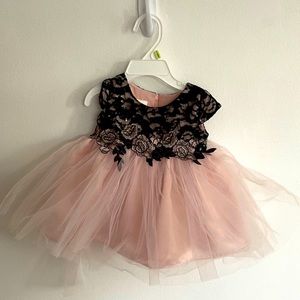 Babygirl Black and Pink Dress 3-6m